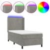 vidaXL Box spring postel s matrac&iacute; a LED světle &scaron;ed&aacute; 90x200 cm samet