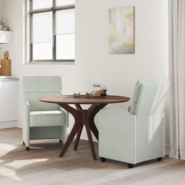 vidaXL J&iacute;deln&iacute; židle na kolečk&aacute;ch 2 pcs Světle &scaron;ed&aacute; 58 x 65 x 98 cm