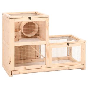 vidaXL Klec pro křečky 81 x 40 x 60 cm masivn&iacute; jedlov&eacute; dřevo