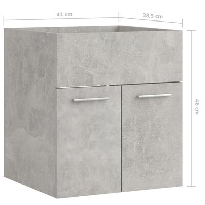 vidaXL Skříňka pod umyvadlo betonově šedá 41x38,5x46 cm dřevotříska