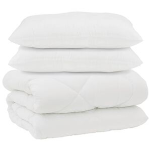 vidaXL Duvet s pol&scaron;t&aacute;ři s pol&scaron;t&aacute;řem 3 pcs B&iacute;l&aacute; Mikrovl&aacute;kno a peř&iacute;