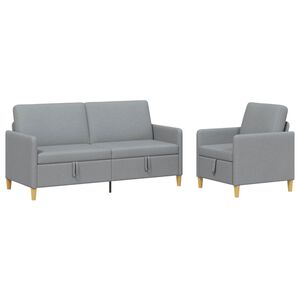 vidaXL Sedačka se storage 2 pcs Světle &scaron;ed&aacute; Polyester