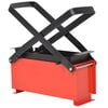 vidaXL Lis na v&yacute;robu pap&iacute;rov&yacute;ch briket ocel 34x14x14 cm černo-červen&yacute;