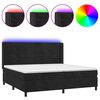 vidaXL Box spring postel s matrac&iacute; a LED čern&aacute; 200x200 cm samet