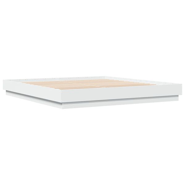 vidaXL R&aacute;m postele b&iacute;l&yacute; 200 x 200 cm kompozitn&iacute; dřevo