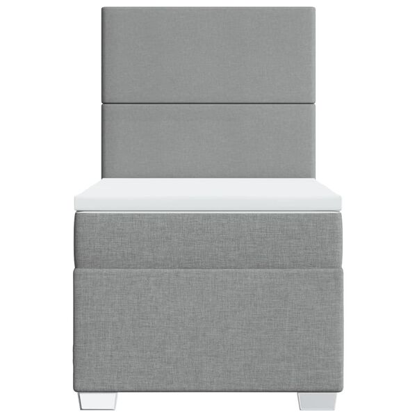 vidaXL Box spring postel s matrac&iacute; světle &scaron;ed&aacute; 90x200 cm textil