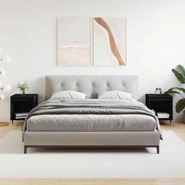 vidaXL Nočn&iacute; stolky 2 ks čern&eacute; 40 x 35 x 50 cm kompozitn&iacute; dřevo