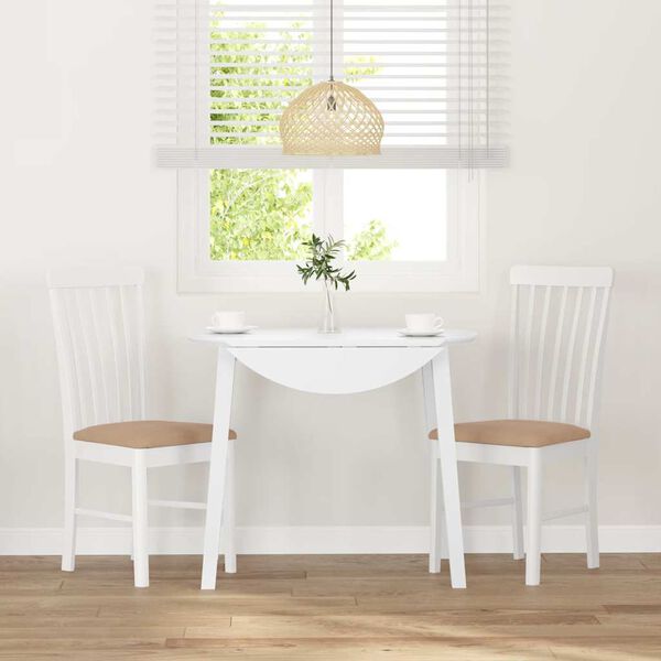 vidaXL Jídelní židle s polštáři 2 ks bílé masivní dřevo gumové