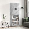 vidaXL Skř&iacute;ň highboard betonově &scaron;ed&aacute; 69,5x34x180 cm kompozitn&iacute; dřevo