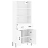 vidaXL Skř&iacute;ň highboard b&iacute;l&aacute; 69,5 x 34 x 180 cm kompozitn&iacute; dřevo