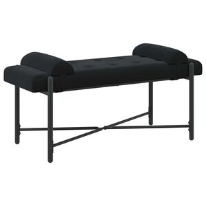 vidaXL Lavice s knofl&iacute;ky a pol&scaron;t&aacute;ři Čern&aacute; 110 x 40 x 46 cm Samet