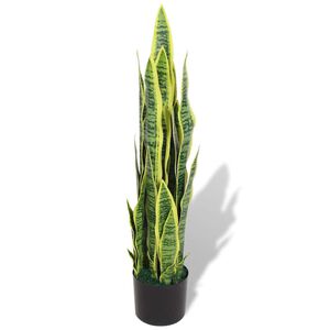 vidaXL Uměl&aacute; rostlina sansevieria s květin&aacute;čem 90 cm zelen&aacute;