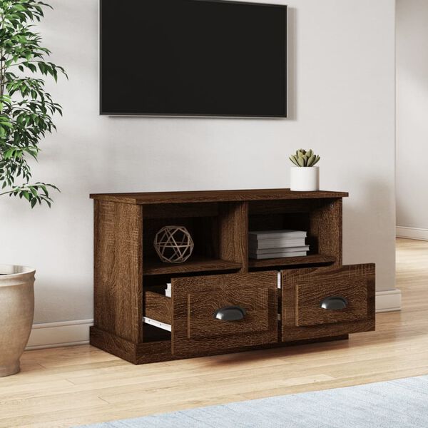 vidaXL TV skř&iacute;ňka hněd&yacute; dub 80 x 35 x 50 cm kompozitn&iacute; dřevo