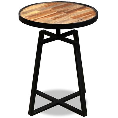vidaXL Kulatý odkládací stolek z masivního recyklovaného teaku