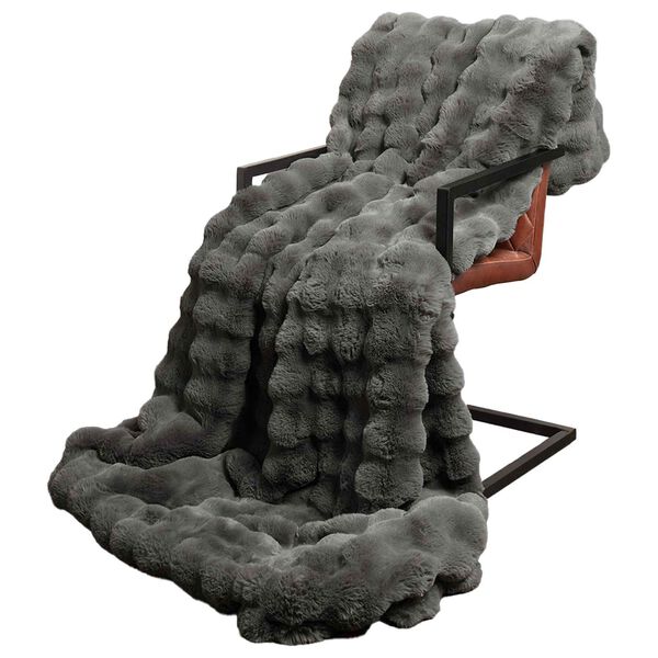 vidaXL Faux de&scaron;tn&iacute;ky kr&aacute;lič&iacute; kože&scaron;iny 4 pcs Tmavě &scaron;ed&aacute; 130 x 150 cm