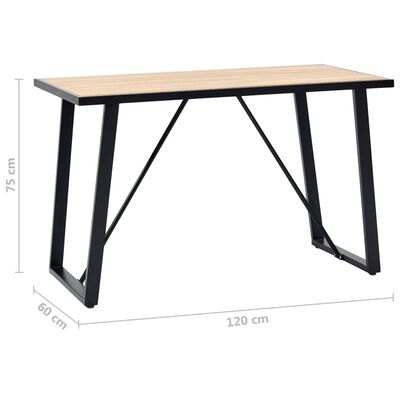 vidaXL Jídelní stůl dubový 120 x 60 x 75 cm MDF
