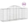 vidaXL Klenut&eacute; gabionov&eacute; ko&scaron;e 12ks 200x50x80/100 cm pozinkovan&eacute; železo