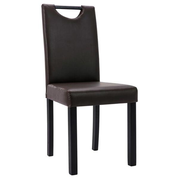 vidaXL J&iacute;deln&iacute; židle 6 ks hněd&eacute; uměl&aacute; kůže