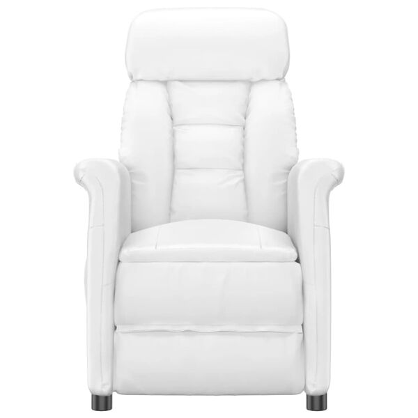 vidaXL Elektrick&eacute; mas&aacute;žn&iacute; křeslo b&iacute;l&eacute; uměl&aacute; kůže