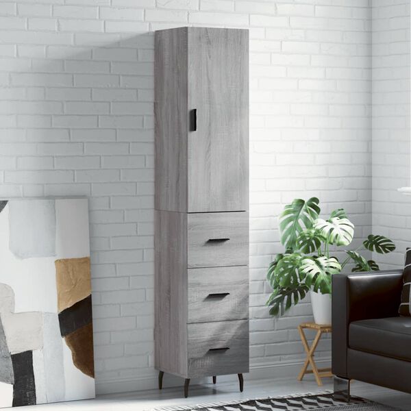 vidaXL Skř&iacute;ň highboard &scaron;ed&aacute; sonoma 34,5 x 34 x 180 cm kompozitn&iacute; dřevo