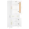 vidaXL Skř&iacute;ň highboard b&iacute;l&aacute; 69,5 x 34 x 180 cm kompozitn&iacute; dřevo