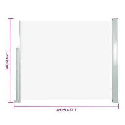 vidaXL Zatahovací boční markýza / zástěna 120 x 300 cm krémová