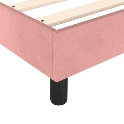 vidaXL Box spring postel růžová 90 x 200 cm samet