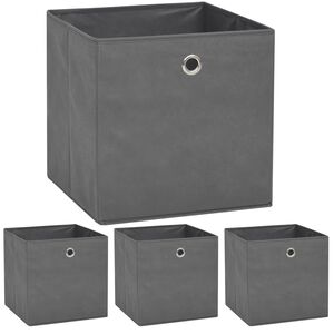 vidaXL &Uacute;ložn&eacute; boxy 4 ks netkan&aacute; textilie 32 x 32 x 32 cm &scaron;ed&eacute;