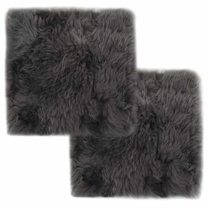 vidaXL Podsed&aacute;ky na židle 2 ks světle &scaron;ed&eacute; 40 x 40 cm prav&aacute; ovč&iacute; kůže