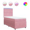 vidaXL Box spring postel s matrac&iacute; růžov&aacute; 90x190 cm samet