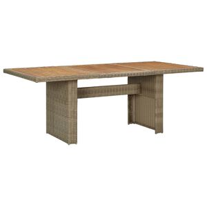 vidaXL Zahradn&iacute; j&iacute;deln&iacute; stůl hněd&yacute; 200 x 100 x 74 cm polyratan