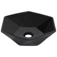 vidaXL Umyvadlo černé 41 x 36,5 x 12 cm keramika