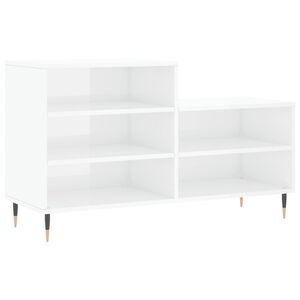 vidaXL Botn&iacute;k b&iacute;l&yacute; s vysok&yacute;m leskem 102x36x60 cm kompozitn&iacute; dřevo