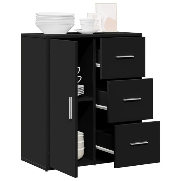 vidaXL Příborník černý 60 x 31 x 70 cm kompozitní dřevo