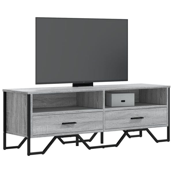 vidaXL TV skř&iacute;ňka &scaron;ed&aacute; sonoma 122 x 34 x 41 cm kompozitn&iacute; dřevo