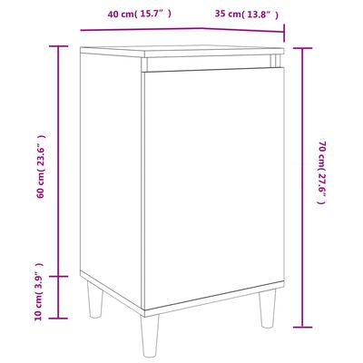 vidaXL Noční stolek šedý sonoma 40 x 35 x 70 cm kompozitní dřevo