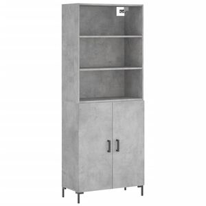 vidaXL Skř&iacute;ň highboard betonově &scaron;ed&aacute; 69,5x34x180 cm kompozitn&iacute; dřevo
