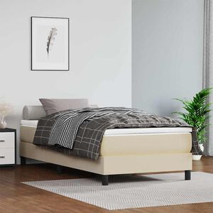 vidaXL Ta&scaron;tičkov&aacute; matrace středn&iacute; tvrdost kr&eacute;mov&aacute; 100 x 200 x 20 cm uměl&aacute; kůže