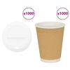 vidaXL Pap&iacute;rov&eacute; kel&iacute;mky na k&aacute;vu s v&iacute;čky 1000 pcs 12oz 300ml