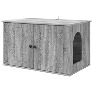vidaXL Kočič&iacute; dům &Scaron;ed&yacute; Sonoma 85 x 55 x 50,5 cm Kompozitn&iacute; dřevo
