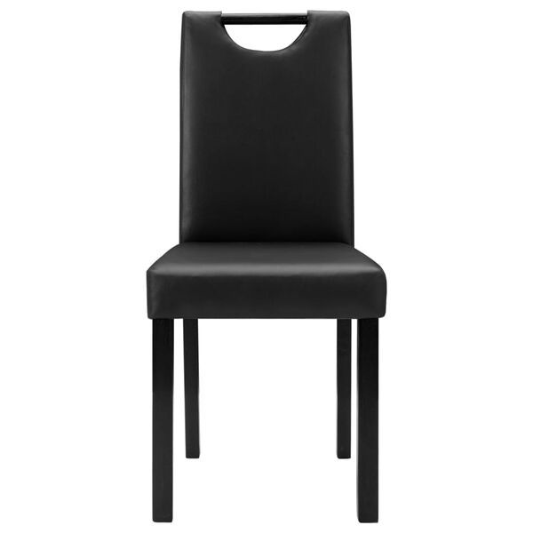 vidaXL J&iacute;deln&iacute; židle 4 ks čern&eacute; uměl&aacute; kůže