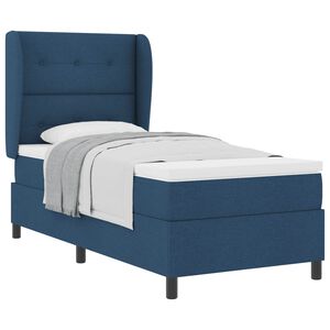 vidaXL Postel s boxspringem s čelo Modr&aacute; 80 x 200 cm textil