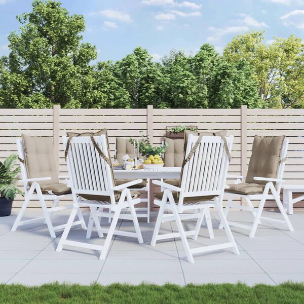 vidaXL Podušky na židli s vysokým opěradlem 6 ks taupe látka oxford