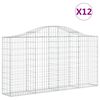 vidaXL Klenut&eacute; gabionov&eacute; ko&scaron;e 12ks 200x30x100/120cm pozinkovan&eacute; železo