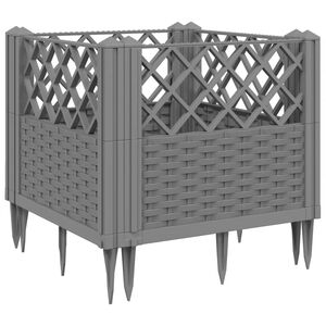vidaXL Zahradn&iacute; truhl&iacute;k s kol&iacute;ky světle &scaron;ed&yacute; 43,5 x 43,5 x 43,5 cm PP