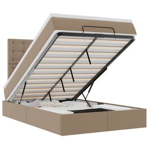 vidaXL Osmansk&yacute; r&aacute;m postele s matrac&iacute; cappuccino 120x190 cm uměl&aacute; kůže