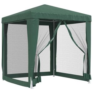 vidaXL Party stan se 4 s&iacute;ťovan&yacute;mi bočnicemi zelen&yacute; 2 x 2 m HDPE