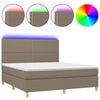 vidaXL Box spring postel s matrac&iacute; a LED taupe 180x200 cm textil