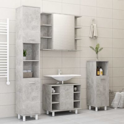 vidaXL Koupelnová skříňka betonově šedá 30 x 30 x 95 cm dřevotříska