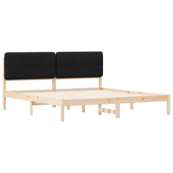 vidaXL R&aacute;m postele s čalouněn&yacute;m čelem s čelo Čern&aacute; 180 x 200 cm